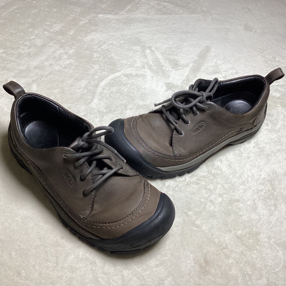Keen Presidio Brown Leather Oxford Walking Shoes Womens Size 9 Wide Toe Box